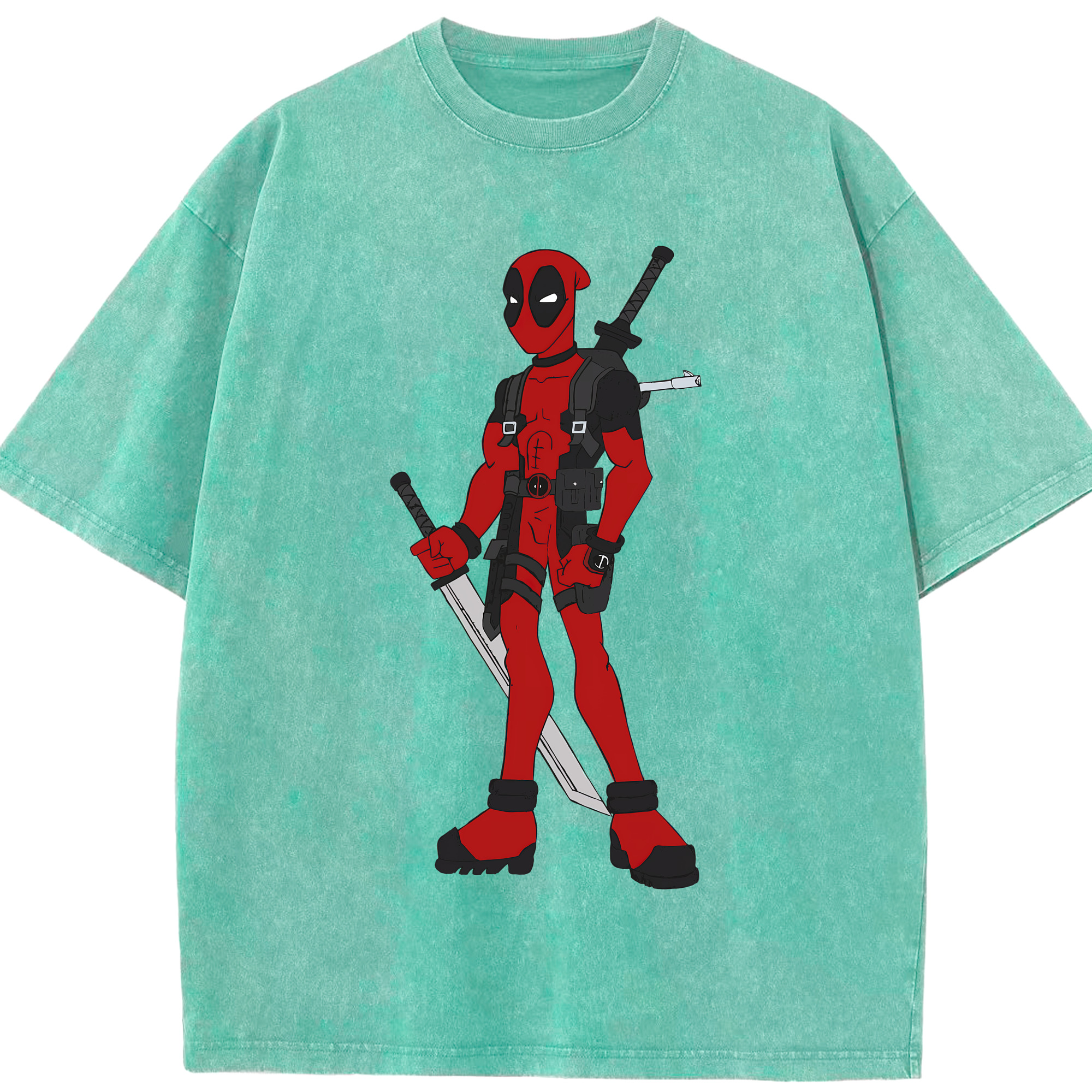 （画像用） Deadpool デッドプール 綿100% ヴィンテージ風 半袖Tシャツ（フロントプリント）